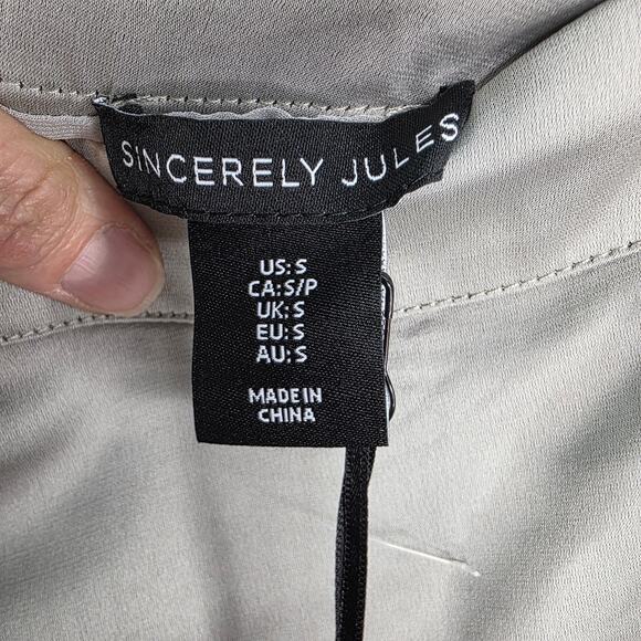 Sincerely Julies Gray/Silver Long Maxi A Line Front Slit Women's Skirt Size S - Picture 3 of 13